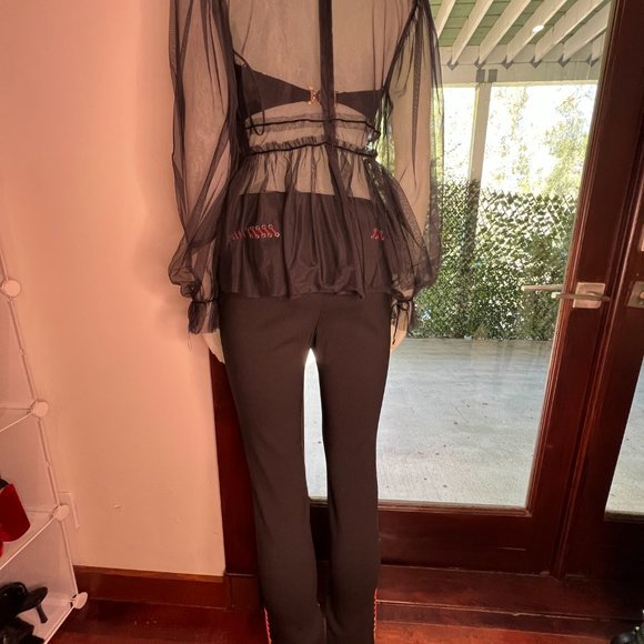 Alexander McQueen Cropped Pants with zipper at ankles and red threading - Picture 7 of 13